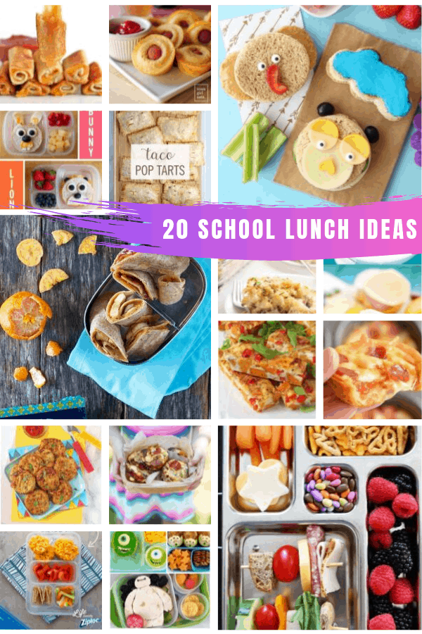 Look! A whole month of easy to make and yummy to eat school lunch ideas for kids and picky eaters! #backtoschool #lunch #kids #food
