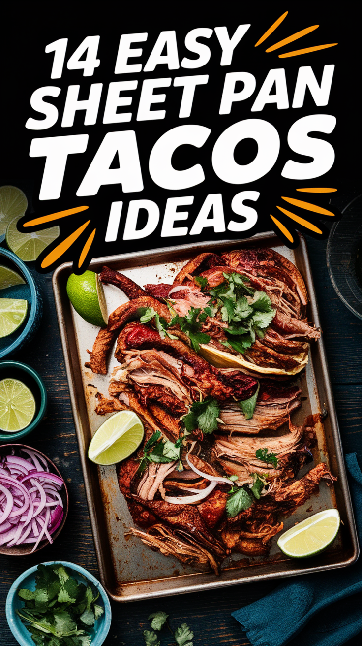 🌮🔥 14 Easy Sheet Pan Tacos for Busy Weeknights (Minimal Effort, Maximum Flavor!) Taco night just got easier! These sheet pan taco recipes are packed with bold flavors, require minimal cleanup, and are perfect for feeding the whole family in no time. 🌶️🍽️ #SheetPanMeals #TacoTuesday #EasyDinners #OnePanCooking #WeeknightMeals