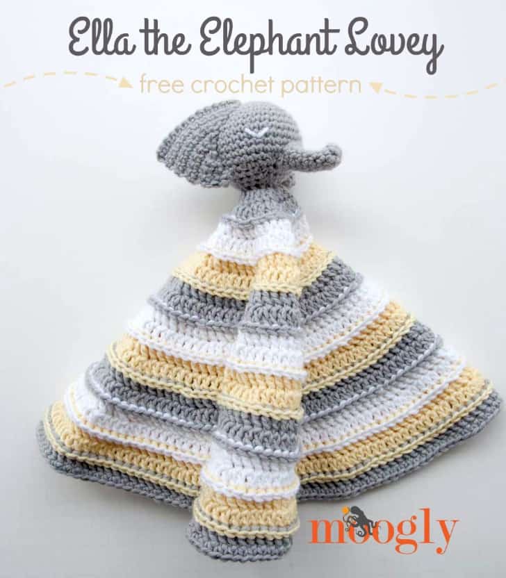 Elephant Lovey Blanket Free Crochet Pattern