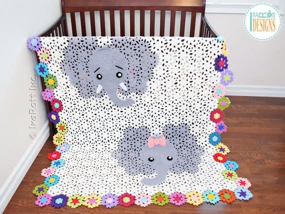 Elephant baby Blanket Crochet pattern