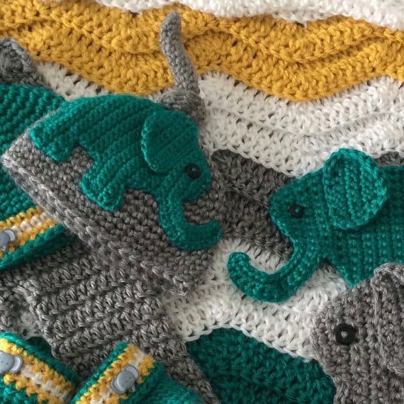Crochet Elephant Applique Pattern