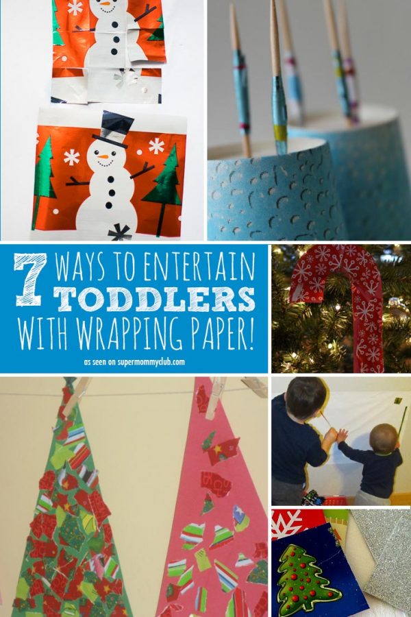 Check out these great ideas for keeping toddlers entertained with leftover wrapping paper!