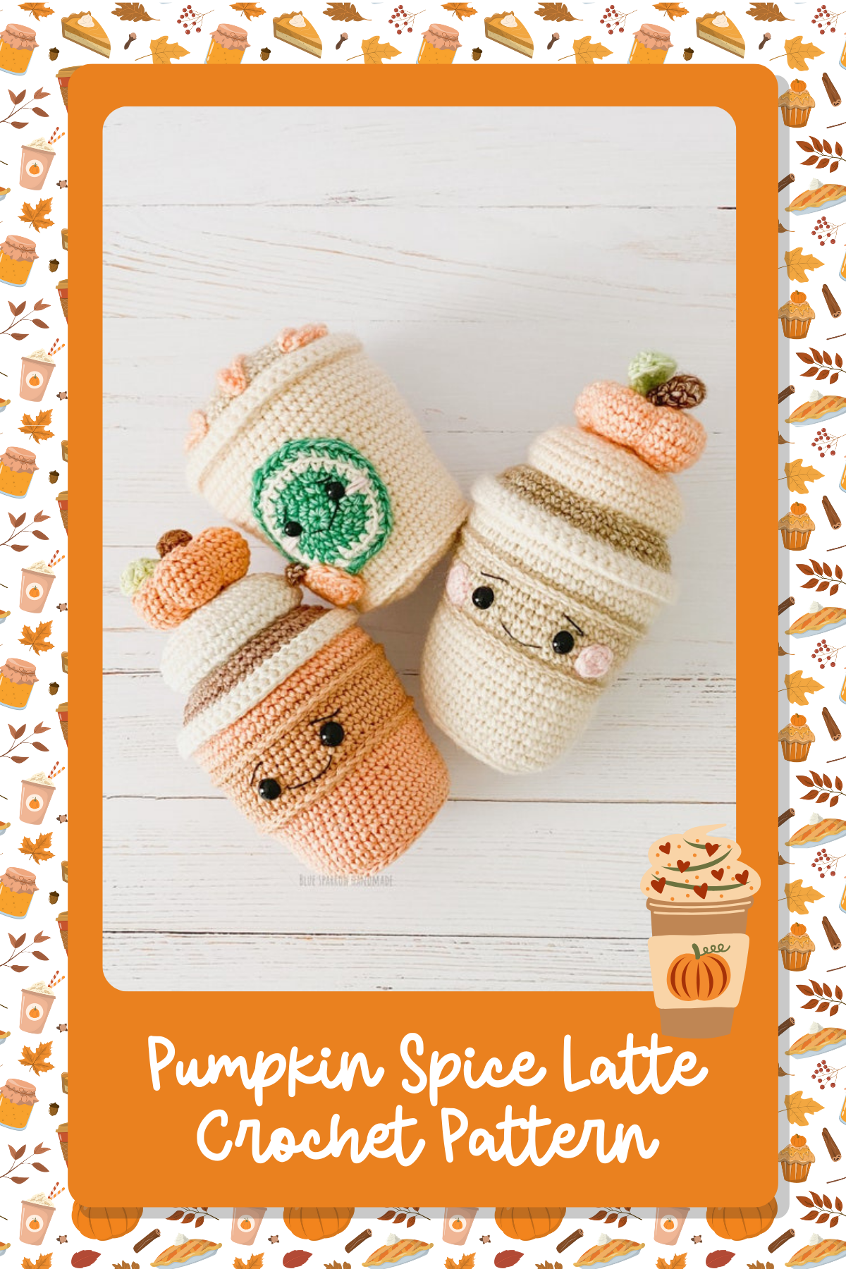 Crochet your way into autumn with these adorable Pumpkin Spice Latte plushies! These cute and squishy little lattes are perfect for adding a handmade touch to your fall décor or gifting to fellow PSL fans. With charming details like whipped cream, tiny pumpkins, and smiling faces, this crochet project is a must for any cozy season crafter!