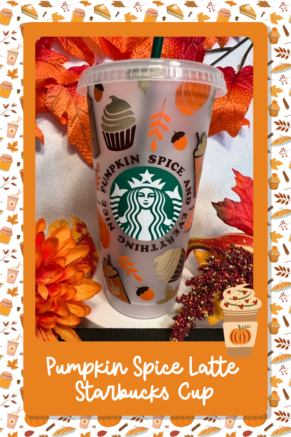 Pumpkin Spice Latte Starbucks CupSpice up your drinkware collection with this festive Starbucks PSL cup! Perfect for sipping on your favorite autumn beverages while showing off those serious PSL vibes.