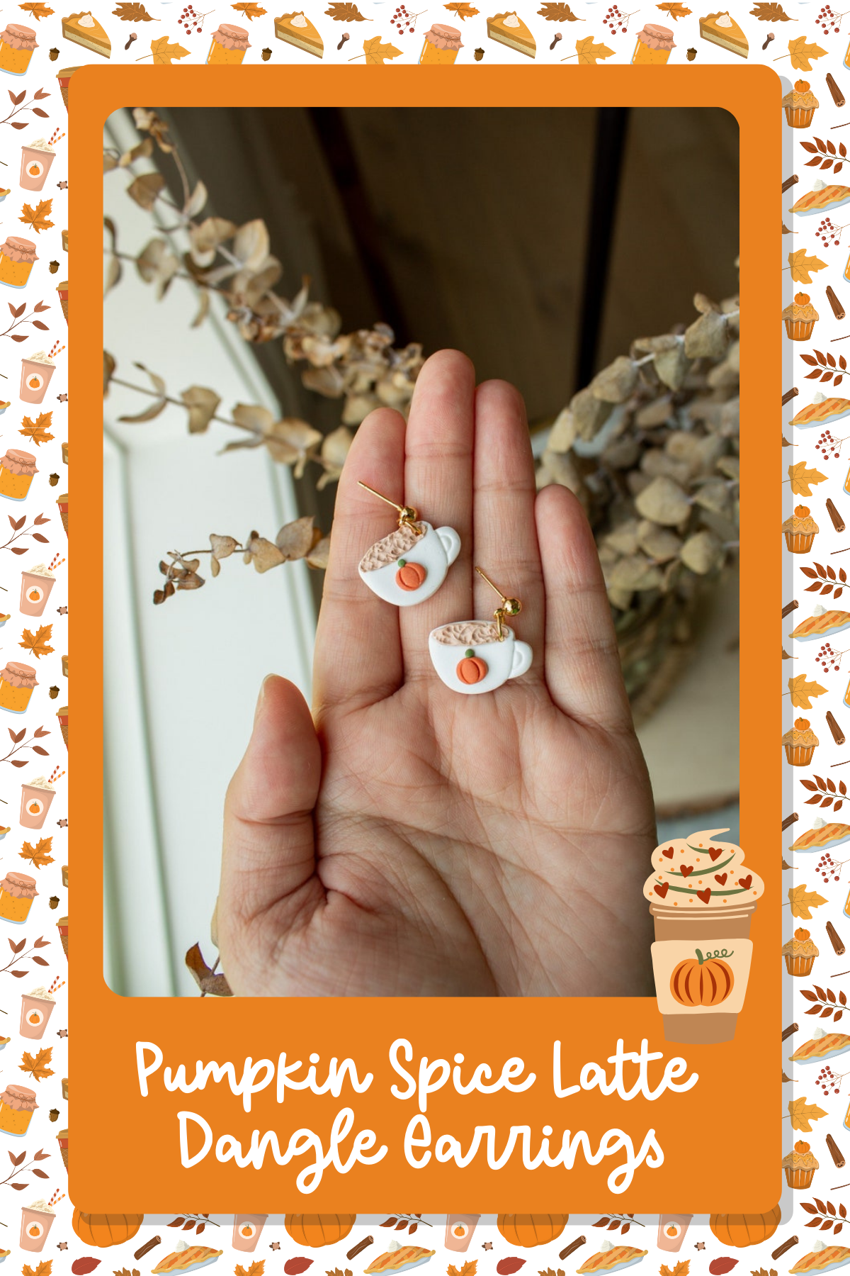 These tiny PSL earrings are the cutest way to accessorize your love for all things autumn! With mini coffee cups and pumpkin accents, they’re perfect for spicing up any fall outfit.