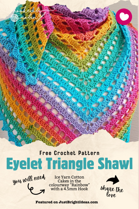 Want a stylish shawl you can make in a snap? This Eyelet Triangle Shawl is perfect for you! Quick to crochet with a simple 2-row repeat. Click for the video tutorial and written pattern! ?✨ #CrochetShawl #DIYFashion