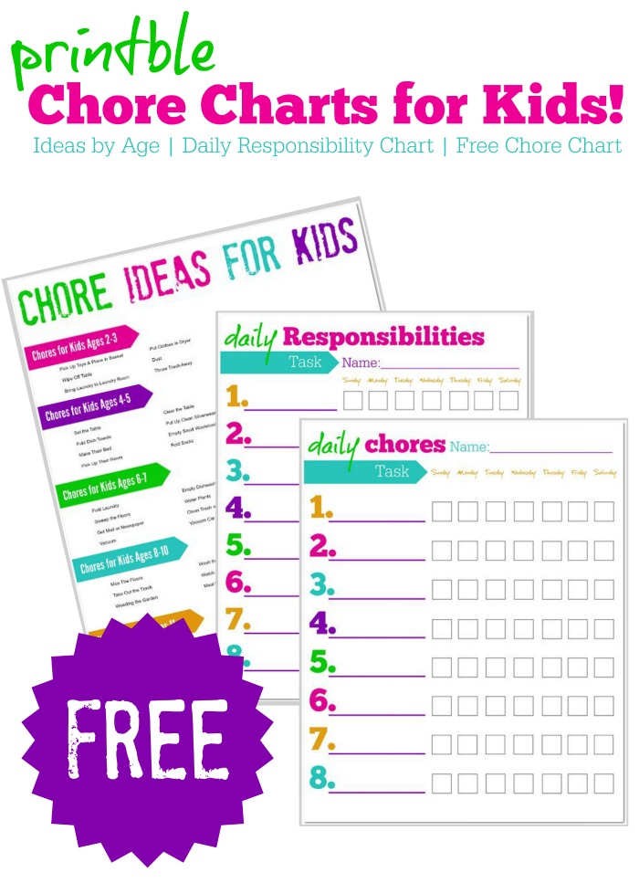 Printable Chore Charts For Multiple Children