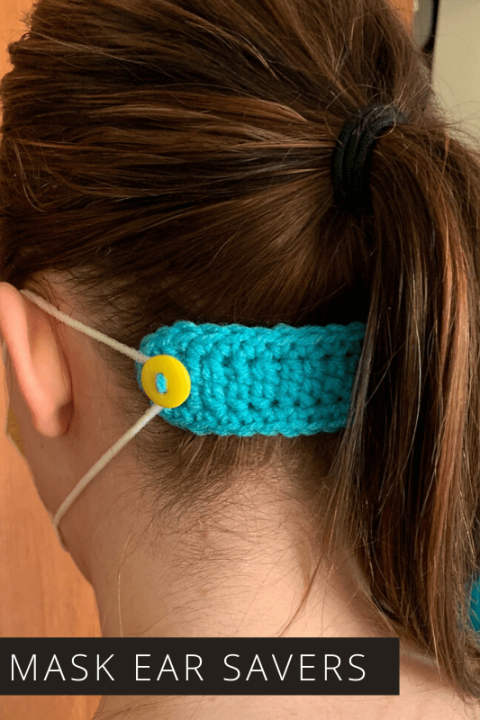Wearing a face mask for long periods can really irritate the backs of your ears - this easy crochet pattern shows you how to make an ear saver - why not make some for the frontline using your yarn scraps?