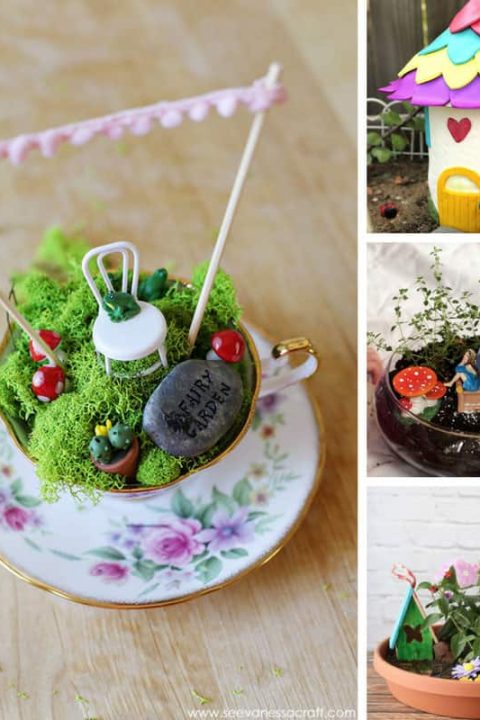 Totally in love with these fairy garden ideas - especially the one in a vintage tea cup!
