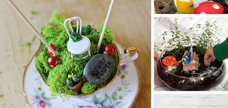 Totally in love with these fairy garden ideas - especially the one in a vintage tea cup!