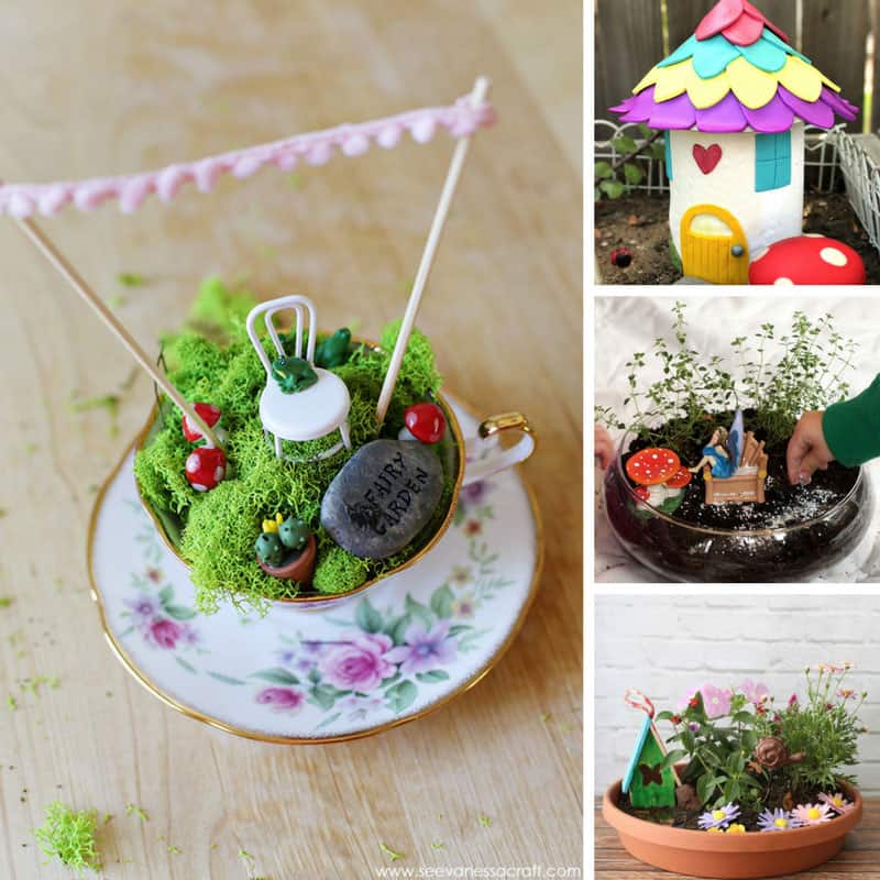 Totally in love with these fairy garden ideas - especially the one in a vintage tea cup!