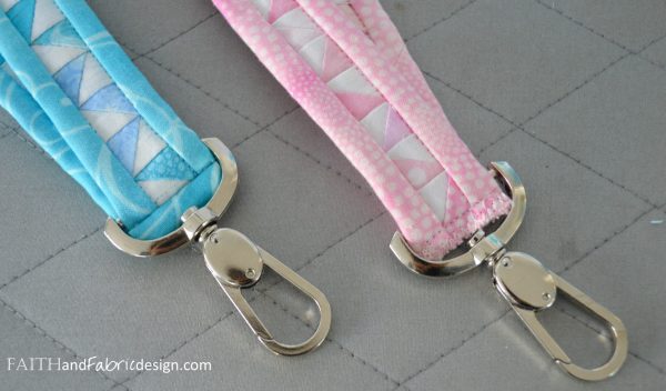 Triangle Quilted Lanyard Keychain