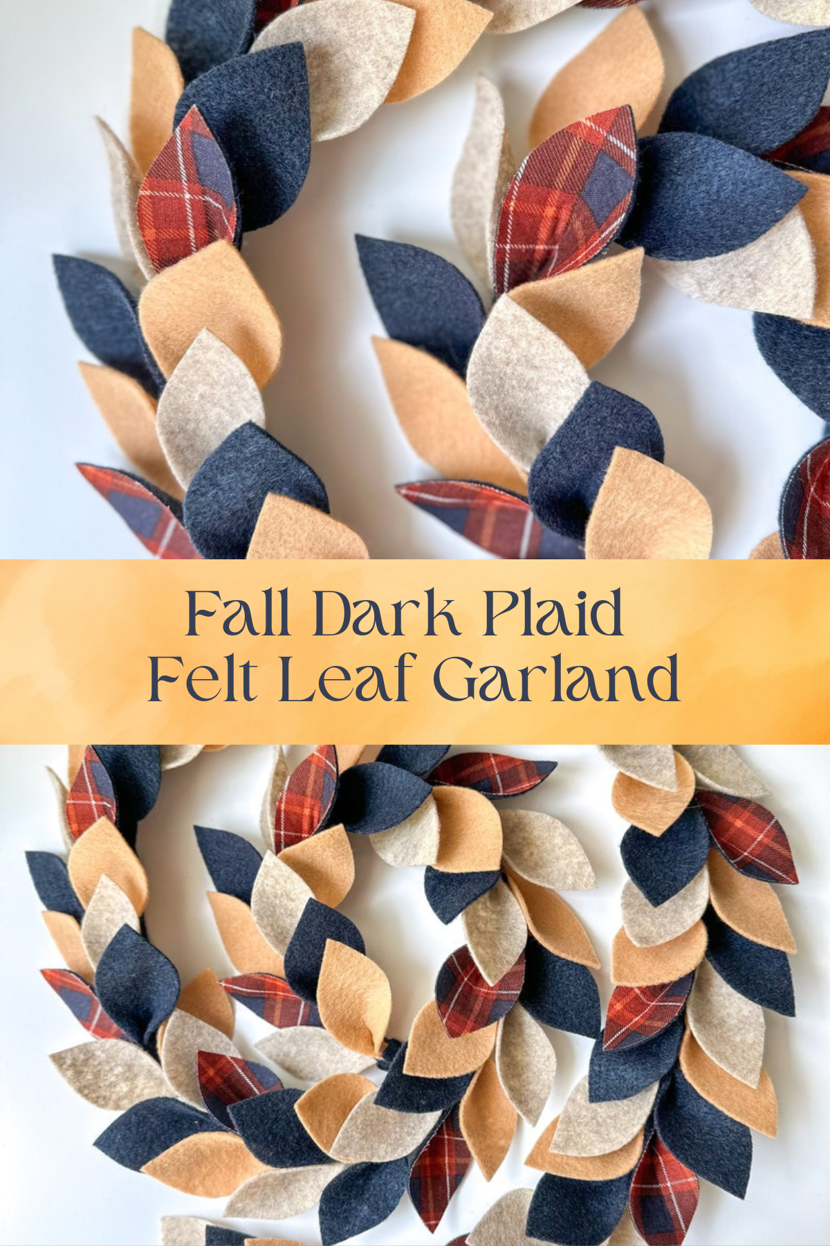 Fall Dark Plaid Felt Leaf Garland: This cozy plaid felt leaf garland brings all the warm autumn vibes to your home. Perfect for mantles, shelves, or doorways, it's a simple way to add a touch of fall charm.