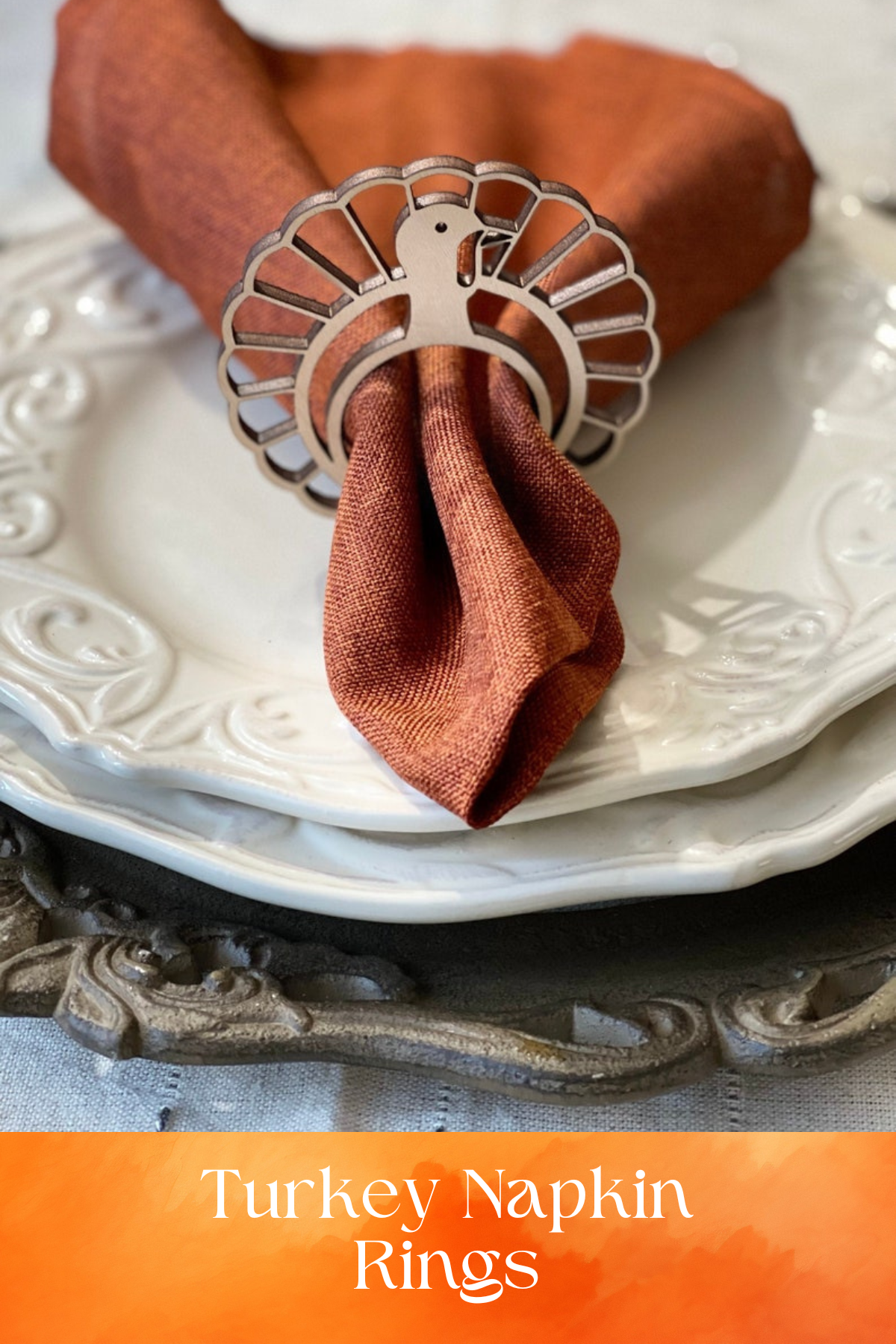 Wooden Napkin Rings: Add a natural touch to your Thanksgiving table with these wooden napkin rings. Their simple, elegant design makes them versatile for any fall meal setting.