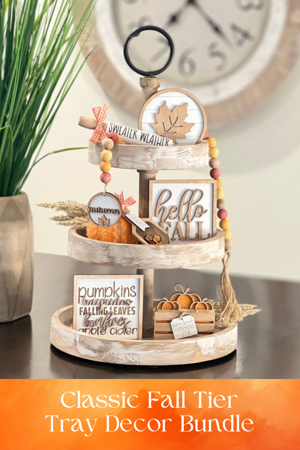 Classic Fall Tier Tray Decor Bundle: Style your tiered trays with this classic fall decor bundle! It’s an instant way to add seasonal flair to your kitchen or dining area.