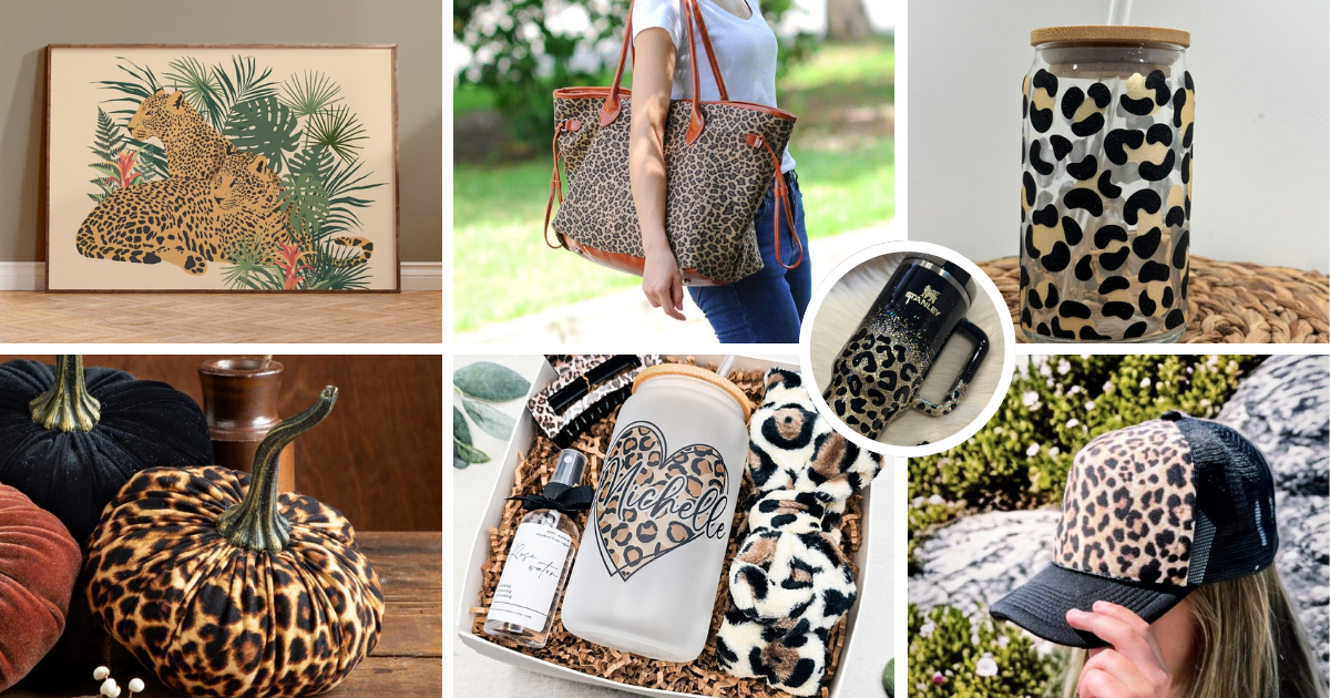 Leopard print is THE trend for Fall 2024! Check out these chic Etsy finds—from statement accessories to home decor—perfect for adding a wild touch to your style this season.