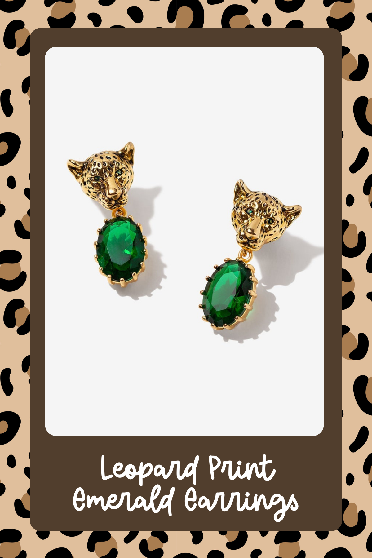 These emerald statement earrings with leopard accents are the perfect pop of glam for your fall wardrobe. Eye-catching and chic, they're sure to elevate any outfit!