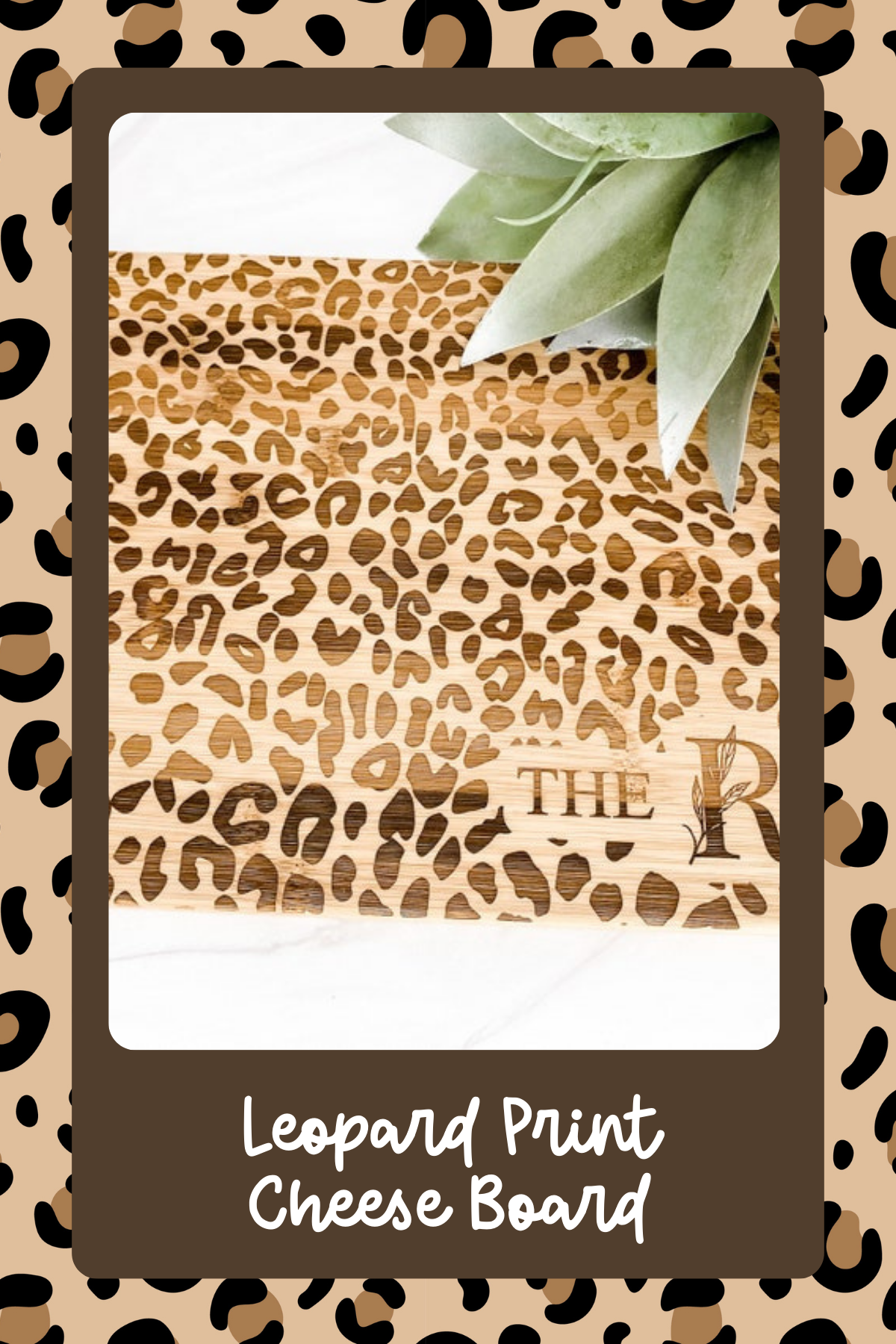 Impress your guests with this personalized leopard print cheese board! It's the perfect mix of functionality and flair for fall entertaining.