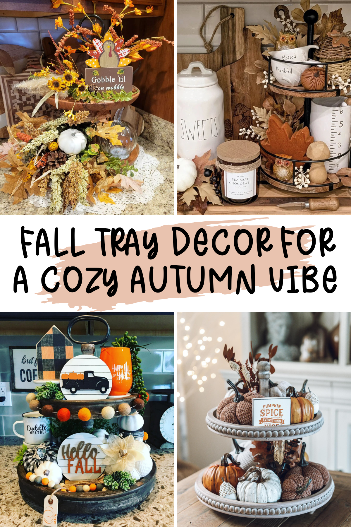 Simple & Stylish Fall Tiered Tray DecorLooking for easy fall decor ideas to cozy up your space? Check out these beautiful fall tiered tray designs that will elevate your kitchen or living room instantly! Whether you have a small apartment or a large space, these fall trays fit perfectly into any decor style. 🏡🍁 #FallTray #CozyFallDecor #FallKitchenDecor