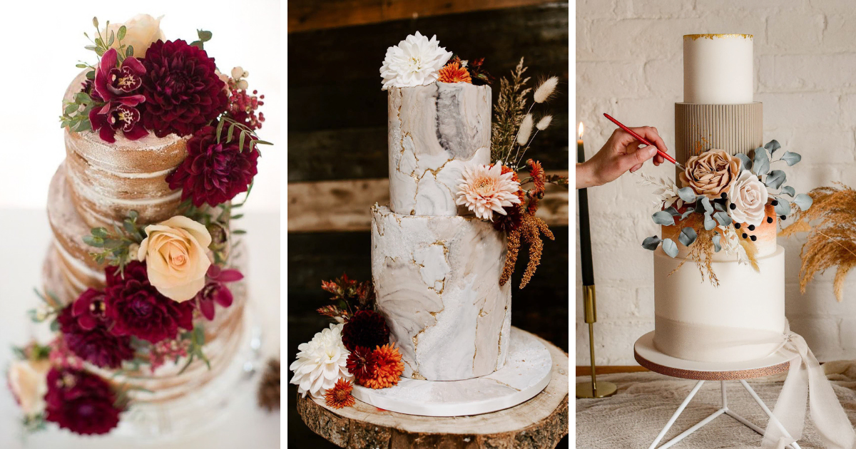 🍁 Say 'I do' to these breathtaking fall wedding cakes! 🍂 Whether you’re going for a rustic vibe or an elegant affair, these cakes capture the essence of autumn with every detail. Get inspired for your perfect day! 🎂💍 #AutumnWeddings #CakeGoals