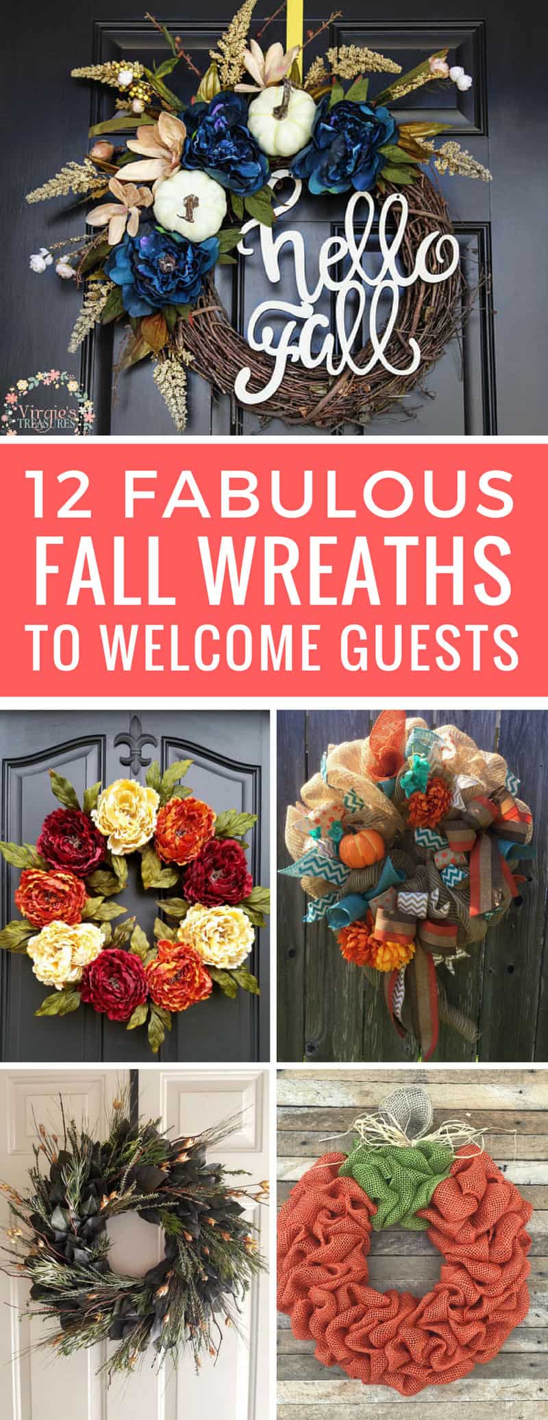 These Fall wreaths are beautiful! I can't wait to hang one on my front door! Thanks for sharing!