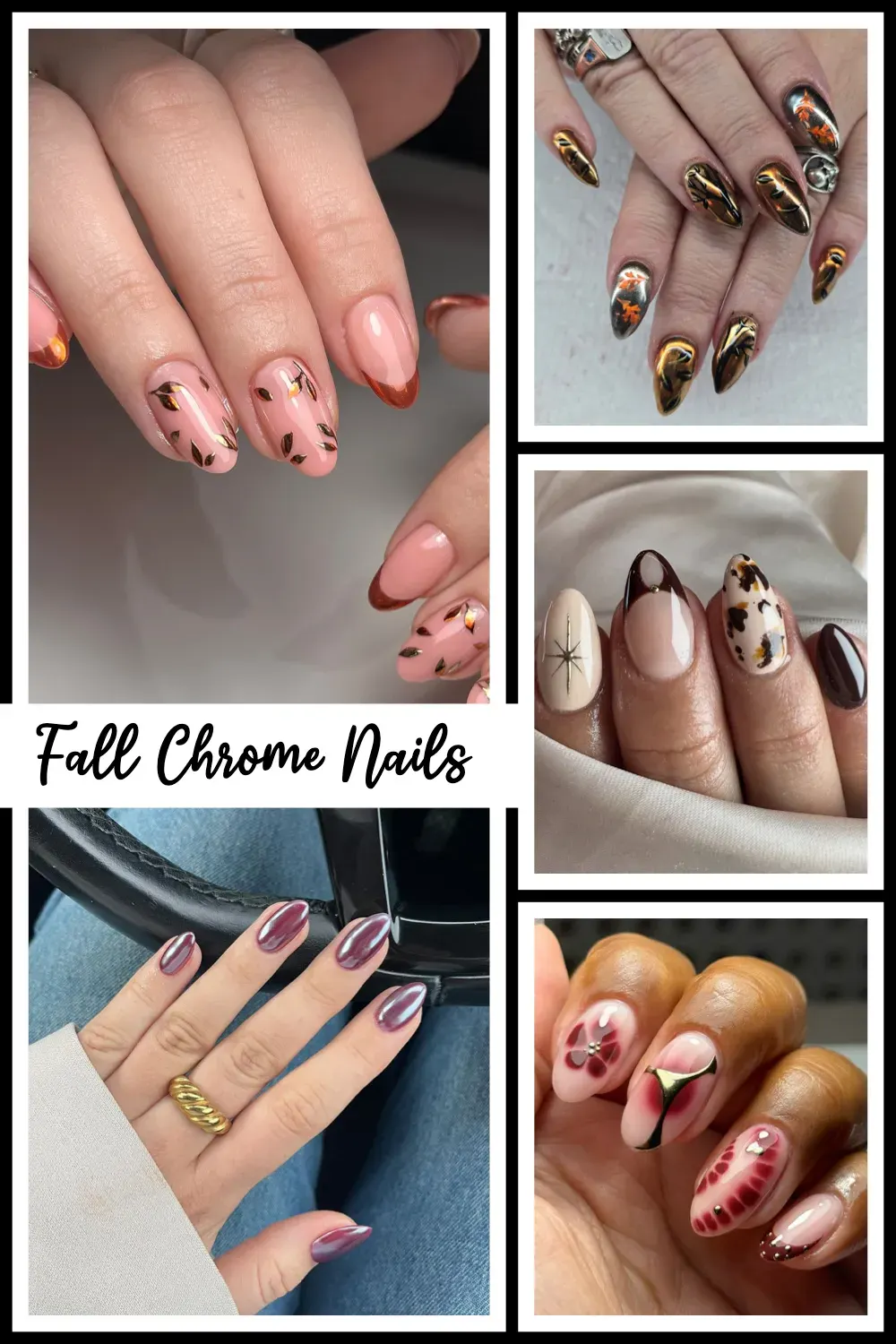 Fall Nail Inspo: Chrome, Copper & Cozy Vibes 🍁💅Level up your mani game with these stunning fall chrome nails in gold, bronze, and burgundy. Shiny, stylish, and made for autumn days. #ChromeNailDesigns #FallNailIdeas #AutumnBeauty