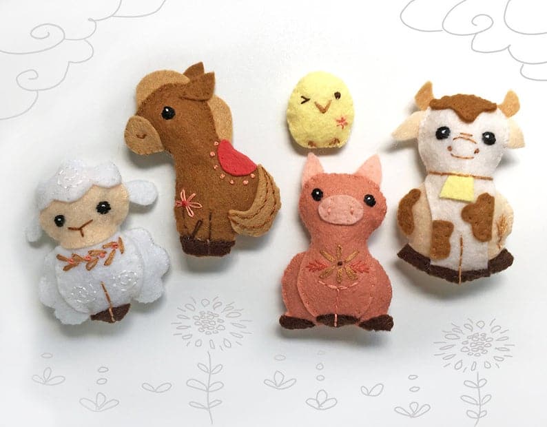 Felt Farm Animals Pattern