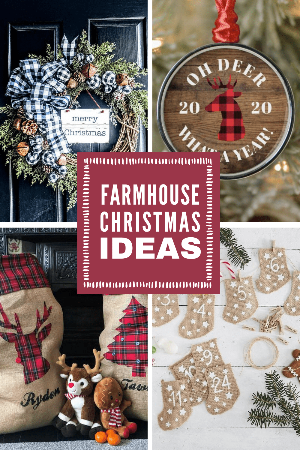 Channel your inner Joanna Gaines with these wonderful Farmhouse Christmas decor ideas... Fixer Upper inspired wreaths, rustic Holiday signs, farmhouse pillows and even a Hot Cocoa Bar! They're all gorgeous and just what you need to festive up your home this Christmas!