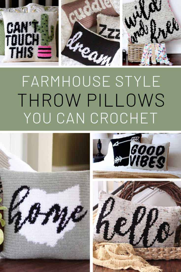 Loving these farmhouse crochet pillows!