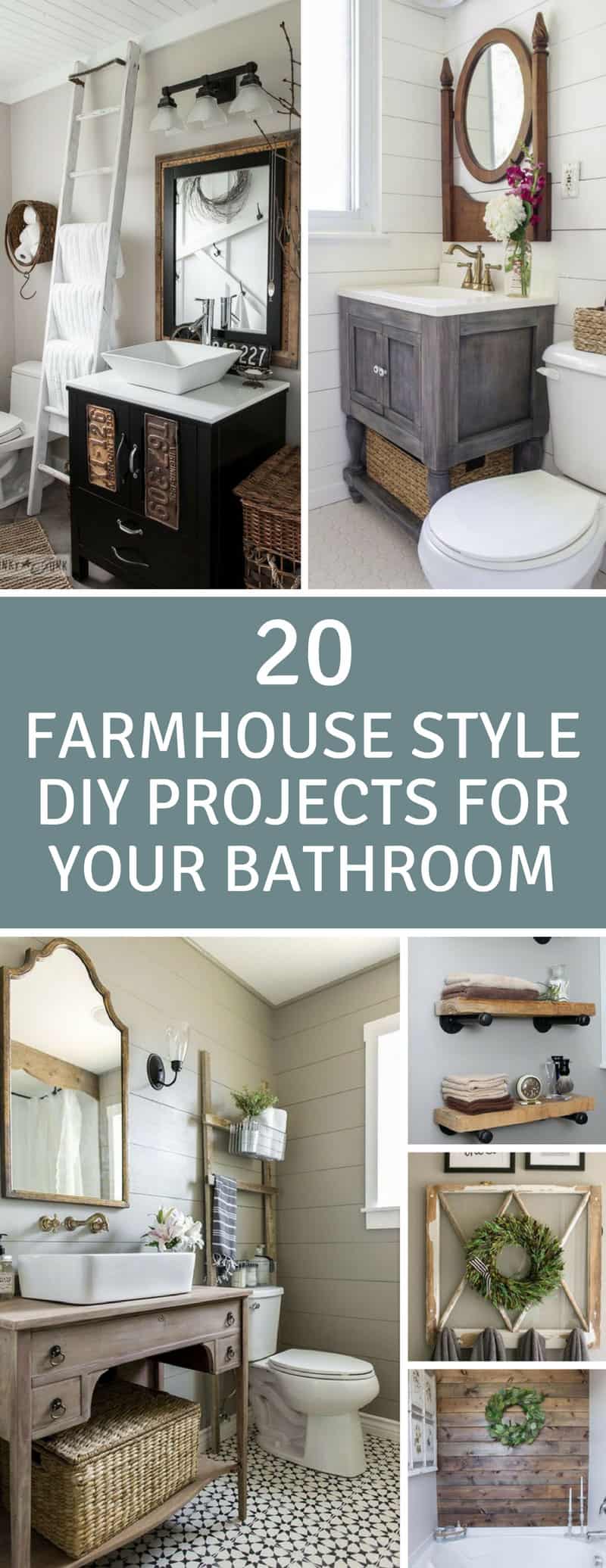 Farmhouse DIY Projects for the Bathroom - Loving these Fixer Upper DIY projects to makeover my bathroom on a budget! 