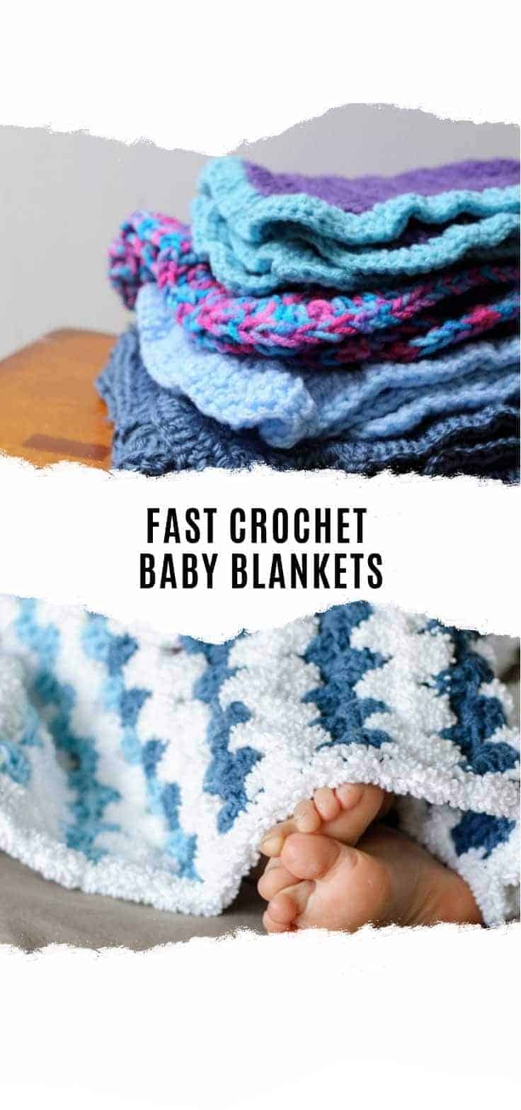 If you're looking for a last minute baby shower gift you won't go wrong with these fast crochet baby blankets. They're beginner friendly too!