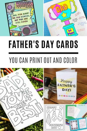 8 Fun Father's Day Cards that You Can Print and Color