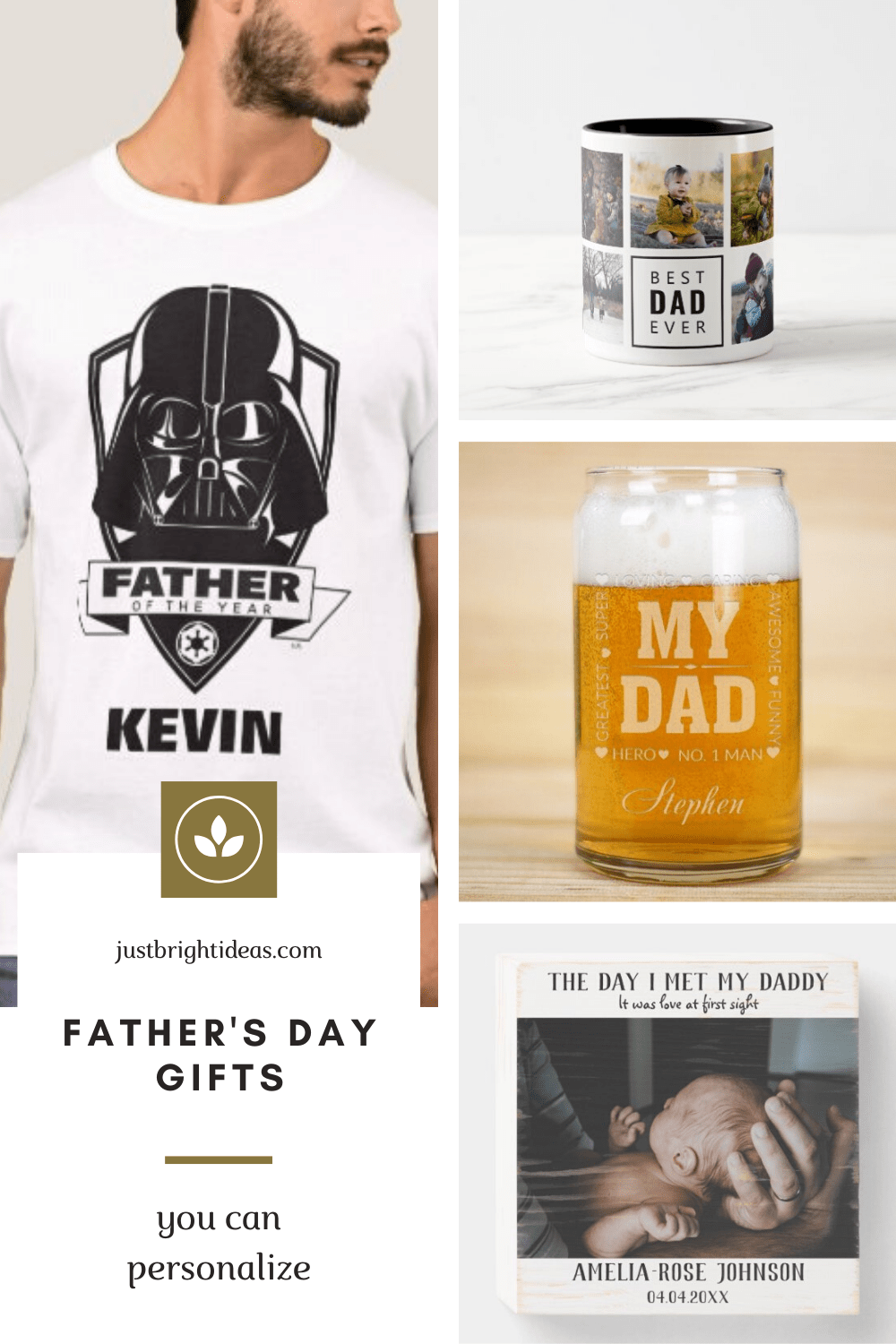 These unique Father's Day gifts can be personalized with photos or names to make them extra special for dad