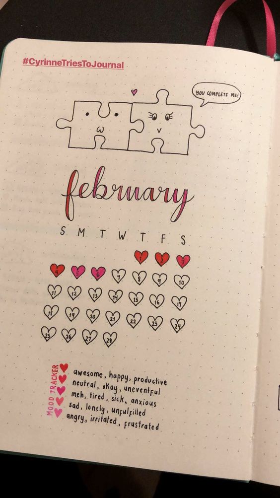 February Cover Page Mood Tracker