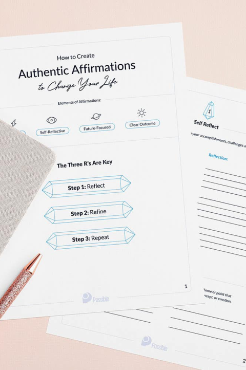 This is an example of the financial affirmations worksheet that you can download in this article