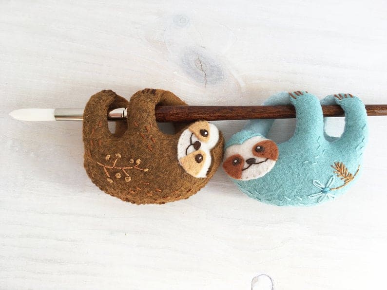 Finger Sloth Felt Toy