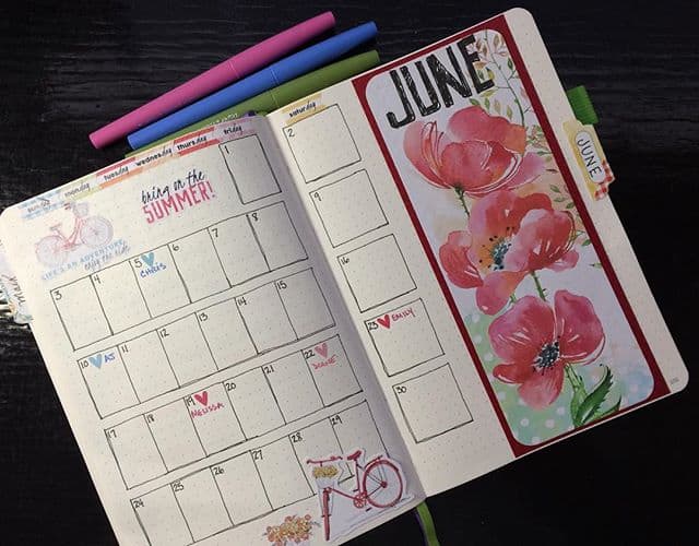 Floral June Bullet Journal