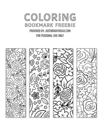 Free Printable Floral Bookmarks You Can Print Out and Color In