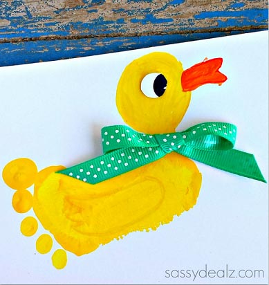 Footprint Duck Craft for Kids