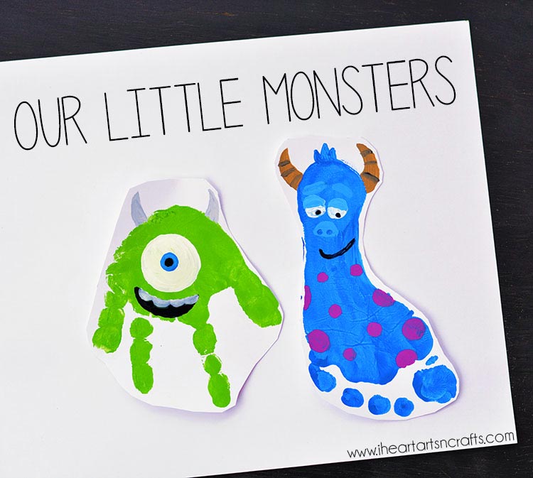 Monsters Inc Inspired Footprint Art
