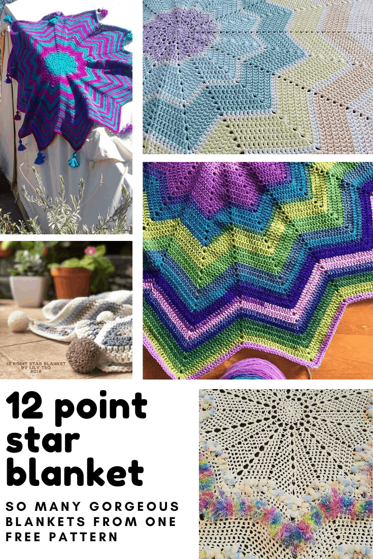 12 Point Star Crochet Blanket free pattern!}