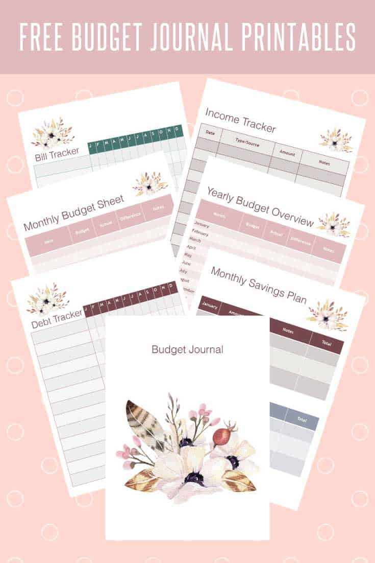 Stay on top of your finances with these free printable budget tracker pages. You can add them to your bullet journal or your home management binder