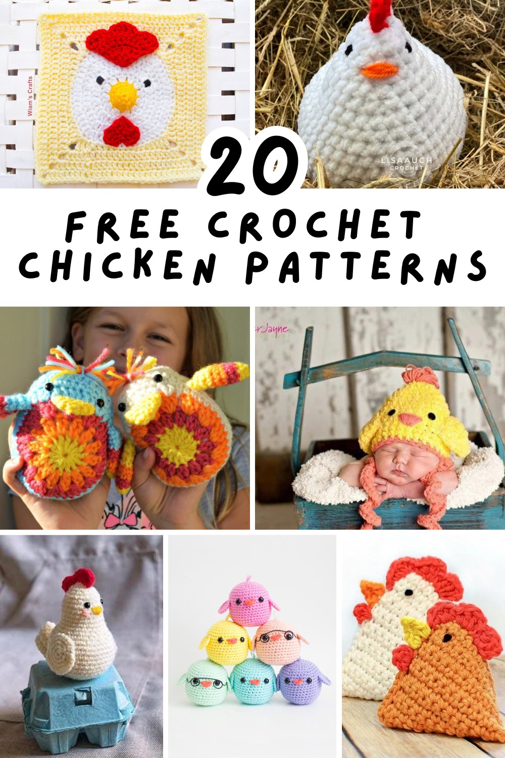 Want to create your own crochet chickens? We've got you covered with these easy-to-follow free patterns! From fluffy chicks to proud roosters, there's a pattern for every chicken lover. Grab your crochet hook and yarn, and let's get started! 🐣❤️ #DIYCrochet #HandmadeGifts