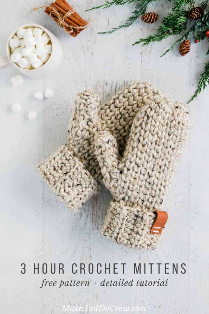 Free Crochet Pattern 3 Hour Mittens