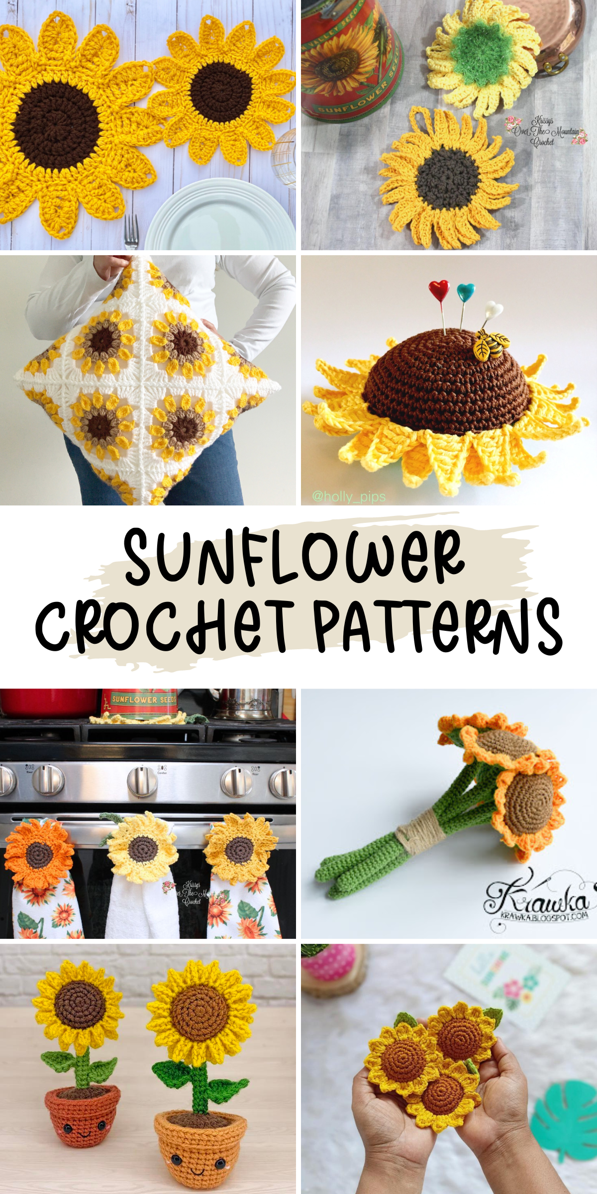 Get ready to crochet some sunshine! ☀️ This roundup of free crochet sunflower patterns has something for everyone—from granny squares to keychains and even adorable potted sunflowers. Perfect for adding a pop of warmth and happiness to any project! 🌼 #CrochetSunflower #FreeCrochetPatterns