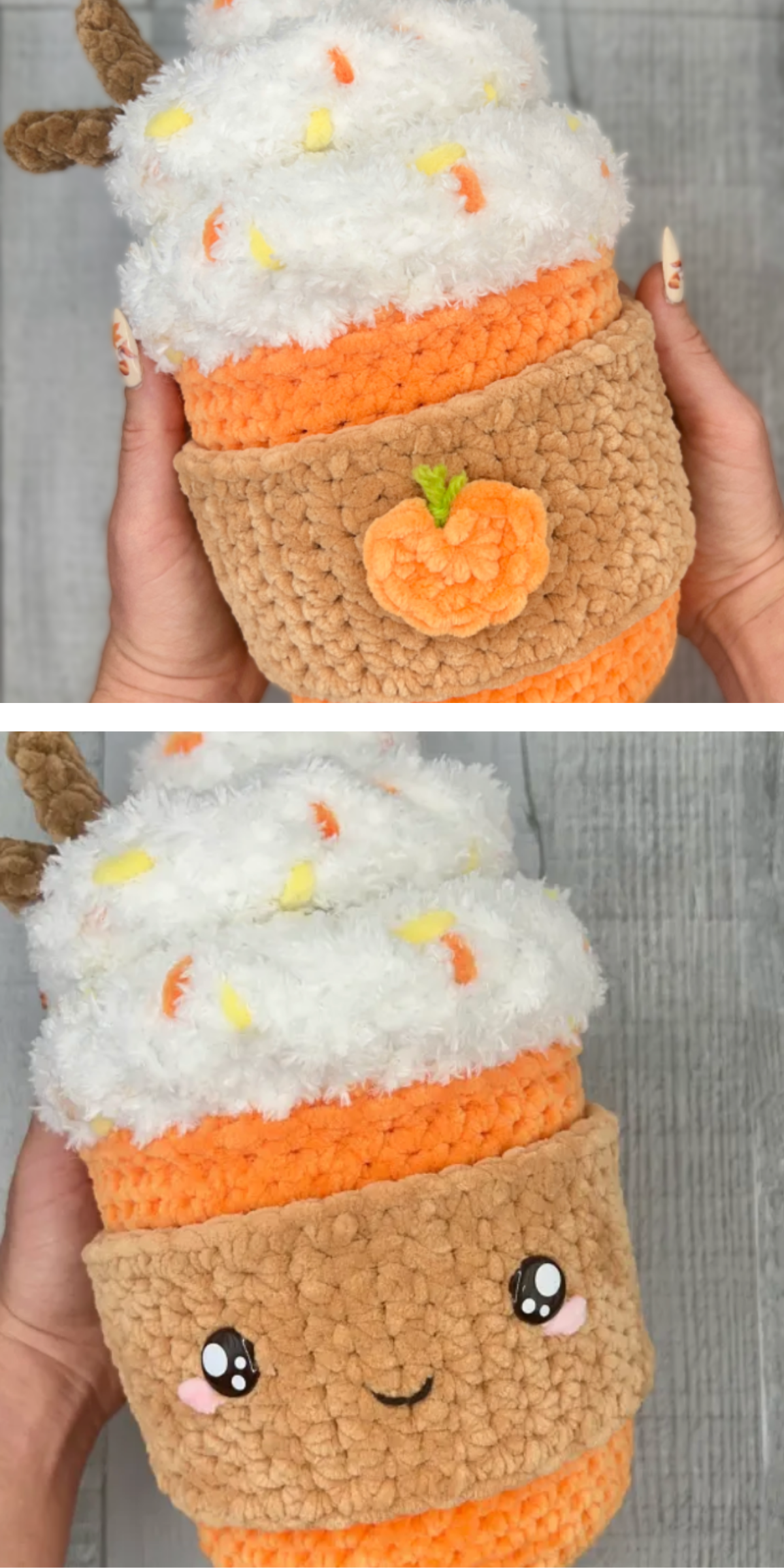 Nothing says fall quite like a pumpkin spice latte, and now you can crochet your very own! This cute little PSL plushie is the ultimate cozy decoration for autumn lovers everywhere.