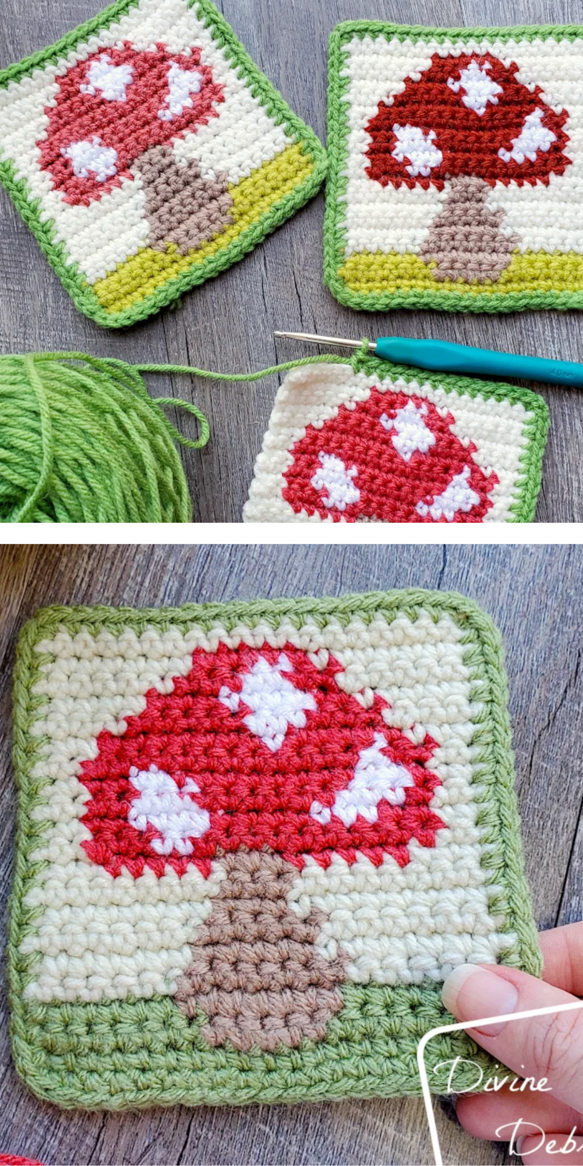 These crochet mushroom coasters bring a bit of woodland whimsy to your autumn decor. They’re not only practical for protecting your surfaces but also perfectly cozy and seasonal.