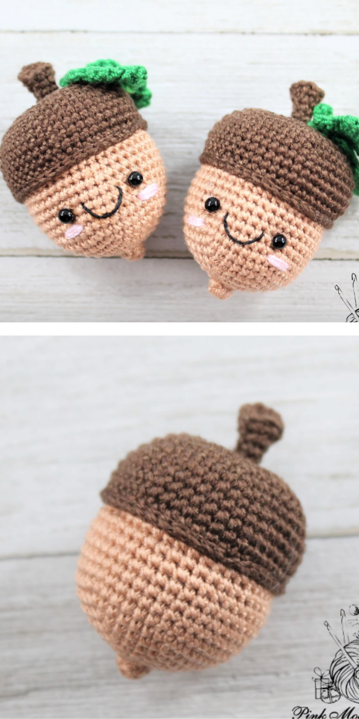 These tiny crochet acorns are the perfect accent for any fall display. They’re super quick to make and add a touch of woodland charm to your home during the autumn months.