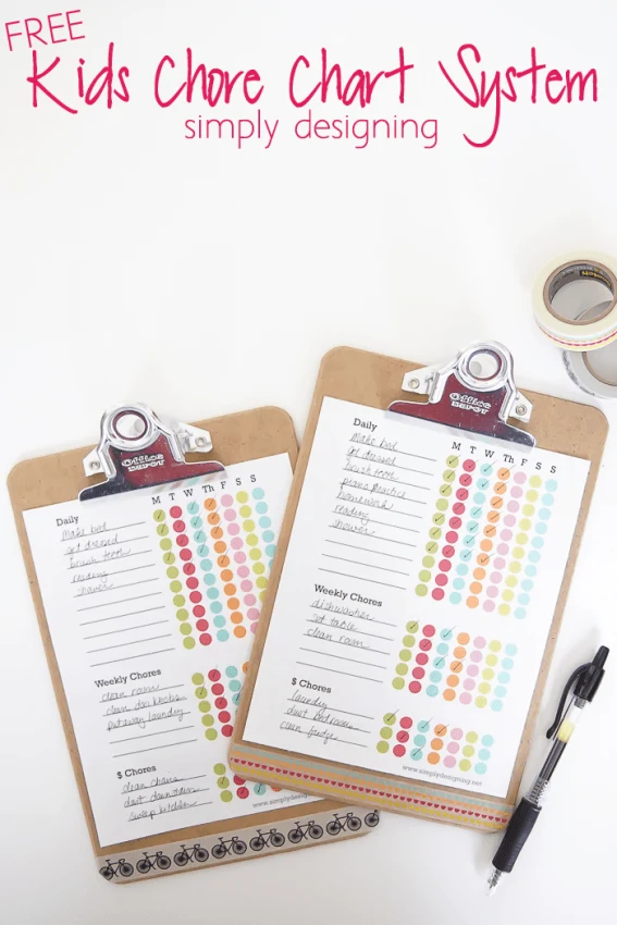 Household Chore Charts | Free Printable Charts for Children | Kid