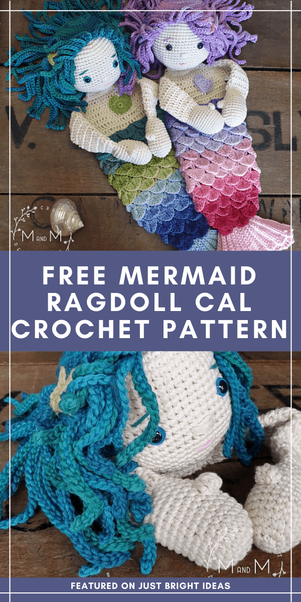 You can make these sweet "ragdoll meets lovey blanket" mermaids as part of a free crochet along. Click through to find out how to join in the fun.